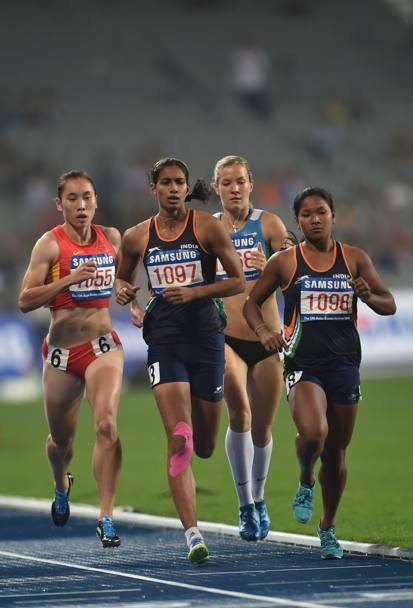 Ecco Swapna Barman in corsa ad Incheon negli 800m. AFP